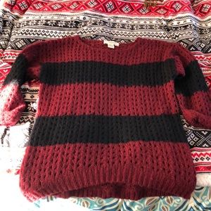 Cozy Red & Black Sweater